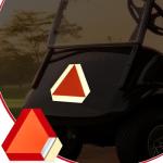 Resurhang 4 Pack Slow Moving Vehicle Triangle Sign 14 x 16 Inch Sticky Slow Moving Vehicle Triangle Sign Safety Vinyl Reflective Stickers for Cars Tractor Golf Cart Accessories