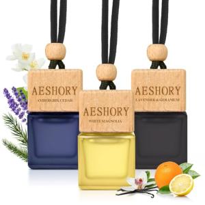 Aeshory Car Air Freshener Hanging - 3-Pack, Car fresheners long lasting up to 60 Days, Car Air Freshener for Women and Men, Premium Car Aromatherapy Essential Oil Diffuser Gift Set( Hotel Series)