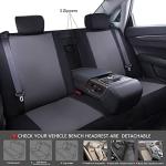 CAR PASS Line Rider Sporty Car Seat Covers Full Set with 4Pcs Waterproof Car Floor Mats Universal Fit Airbag Compatible Automotive Interior Covers for Sedans, Trucks,Vans,SUV (Combo Set, Black & Gray)