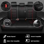 CAR PASS 3D Foam PU Leather Car Seat Covers, Universal Seat Covers Full Sets for Trucks SUV Sedan Automotive Seat Covers Armrest Airbag Compatible Waterproof Comfortable Faux Nappa Leather Black Red