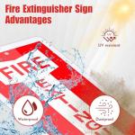 3 Pack Fire Extinguisher Sign, Aluminum Fire Extinguisher Signs with Six Expansion Tubes and Screws for Home Business, Fire Extinguisher Sticker Durable Waterproof and UV Protected Indoor & Outdoor