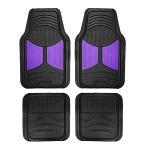 FH Group Automotive Floor Mats Purple Climaproof for All Weather Protection Universal Fit Heavy Duty Rubber fits Most Cars, SUVs, and Trucks, Full Set Trim to Fit Purple