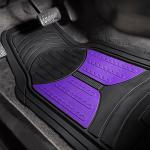 FH Group Automotive Floor Mats Purple Climaproof for All Weather Protection Universal Fit Heavy Duty Rubber fits Most Cars, SUVs, and Trucks, Full Set Trim to Fit Purple