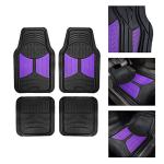 FH Group Automotive Floor Mats Purple Climaproof for All Weather Protection Universal Fit Heavy Duty Rubber fits Most Cars, SUVs, and Trucks, Full Set Trim to Fit Purple