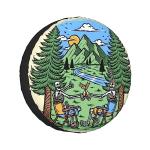 Skull Camping Spare Tire Cover Waterproof Dust-Proof Universal Wheel Tire Covers Fit for Trailer Rv SUV Truck Camping Accessories 15 inch