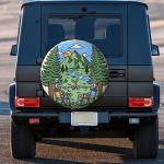 Skull Camping Spare Tire Cover Waterproof Dust-Proof Universal Wheel Tire Covers Fit for Trailer Rv SUV Truck Camping Accessories 15 inch