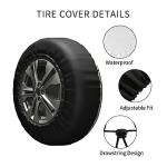 Skull Camping Spare Tire Cover Waterproof Dust-Proof Universal Wheel Tire Covers Fit for Trailer Rv SUV Truck Camping Accessories 15 inch