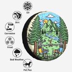 Skull Camping Spare Tire Cover Waterproof Dust-Proof Universal Wheel Tire Covers Fit for Trailer Rv SUV Truck Camping Accessories 15 inch