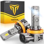 FAHREN Upgraded H11/H9/H8 Light Bulb, 40000LM Ultra-Bright Real 1:1 Mini Size H11, 6500K Cool White H11 light, Quick Install No Adapter Needed, Pack of 2