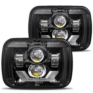 HWSTAR Pair 180W 1000% Bright H6054 5x7 7x6 Led Headlights Compatible with Jeep Cherokee XJ Wrangler YJ DOT Anti-glare DRL Turn Signal Hi/Low Sealed Beam Ford Chevy GMC Toyota Nissan Dodge etc Black