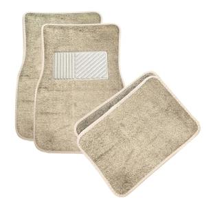 MUQIDA 4PCS Car Floor Mats, Anti-Slip Waterproof Car Carpets with Safety Heel Pad, Heavy Duty Floor Mat for All Weather Protection, Universal Trim to Fit for Sedans Trucks SUVs (Beige)