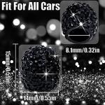 MEAJOO 4PCS Bling Crystal Diamond Tire Stem Valve Caps, Dustproof Car Wheel Tire Valve Caps Universal Tire Valve Stem Covers for Cars, SUV, Trucks, Bikes, Motorcycles, Bicycles (Black)