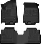 Husky Liners Weatherbeater Floor Mats | Fits 2024-2025 Chevrolet Equinox EV | Front & 2nd Row, 3-pc Black - 95351