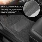 MUQIDA 4PCS Car Floor Mats, Anti-Slip Waterproof Car Carpets with Safety Heel Pad, Heavy Duty Floor Mat for All Weather Protection, Universal Trim to Fit for Sedans Trucks SUVs (Beige)