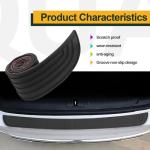Pleoos Car Rear Bumper Guard Protector Anti-Collision Patch Anti-Scrape Rubber35.5inch x2.75inch Car/SUV Universal Rubber Anti-Scratch Trunk Exterior Accessories (Black)