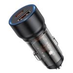 MOSWAG USB C Car Charger, 75W 2-Port Fast Charging Cigarette Lighter with PD&QC3.0 Compatible for iPhone, iPad, Samsung Galaxy, LG, Google Pixel, Moto, USB-C Port, Black