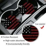 Black Red American Flag License Plate Frames, American Flag Car Accessories for Women & Men，US Car Plate License Plate Holder，Aluminum License Plate Frame Fits Standard Vehicles Size 12.2 x 6 Inch