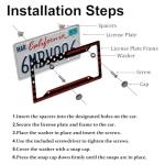 Black Red American Flag License Plate Frames, American Flag Car Accessories for Women & Men，US Car Plate License Plate Holder，Aluminum License Plate Frame Fits Standard Vehicles Size 12.2 x 6 Inch