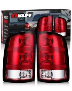 OKLPF Rear Brake Tail Light Compatible With 2007-2014 GMC Sierra 1500 2500HD 3500HD Replace 25958484 25958485,Replace Red Taillight Assembly,Driver and Passenger Side,Included Bulbs and Harness