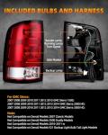 OKLPF Rear Brake Tail Light Compatible With 2007-2014 GMC Sierra 1500 2500HD 3500HD Replace 25958484 25958485,Replace Red Taillight Assembly,Driver and Passenger Side,Included Bulbs and Harness