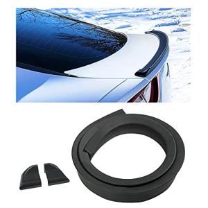 Car Trunk Spoiler Roof Lip Kit,3D PU Rear Trunk Lip or Roof Spoiler Sticker Bar with Carbon Fiber Pattern,Car Rear Spoiler Exterior Rear Spoiler Kit, Punch-Free Installation(Matte Black)