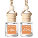 HoogaLife Car Air Freshener Diffuser 2 Pack Hanging Air Freshener Diffuser - Amber Vanilla Fragrance Oil Air D iffuser for Car, 45+ days Long Lasting Fragrance Made in USA C ar Air Fresheners