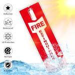 (4 Pack) Fire Extinguisher Signs – Strong Self Adhesive Fire Extinguisher Sign for Business, 12x4 Inch Aluminum Fire Extinguisher Signs Weather Resistant and Easy to Install (Red)