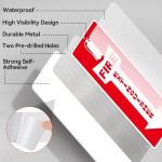 (4 Pack) Fire Extinguisher Signs – Strong Self Adhesive Fire Extinguisher Sign for Business, 12x4 Inch Aluminum Fire Extinguisher Signs Weather Resistant and Easy to Install (Red)