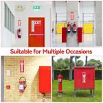 (4 Pack) Fire Extinguisher Signs – Strong Self Adhesive Fire Extinguisher Sign for Business, 12x4 Inch Aluminum Fire Extinguisher Signs Weather Resistant and Easy to Install (Red)