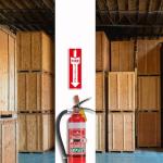 (4 Pack) Fire Extinguisher Signs – Strong Self Adhesive Fire Extinguisher Sign for Business, 12x4 Inch Aluminum Fire Extinguisher Signs Weather Resistant and Easy to Install (Red)