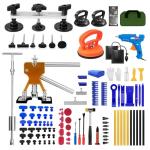97Pcs Dent Puller Kit,Car Dent Puller,Dent Removal Kit,Paintless Dent Removal Kit,Car Dent Repair Kit,Dent Removal Kit,Paintless Dent Removal Kit With T-Bar, Bridge Puller, Lifter, Dent Puller (Blue)