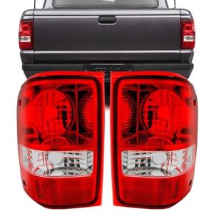 TULALUX Tail Lights Compatible With Ford Ranger 2001-2011 Rear Lamps (Red)