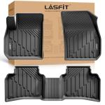 LASFIT Floor Mats for Cadillac XT4 2019-2025, All Weather TPE Custom Fit Automotive Floor Mats for Cars, 1st and 2nd Row Car Floor Mats Full Set for Cadillac XT4 Accessories, 3 PCS, Black