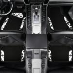 CAR PASS Waterproof Universal Fit Car Floor Mats, Cow Print Car Mats Fit for SUV,Vans,sedans, Trucks,Set of 4pcs Car Carpet with Driver Heel Pad and Nibs Backing,or Cute Women Girly Funny Black White