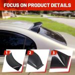 ECOTRIC Roof Spoiler Compatible with 2006-2015 Honda Civic 4DR Sedan, Window Deflector Black Rear Visor Vent Wing, ABS Guards Shade