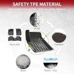 LASFIT Floor Mats for Cadillac XT4 2019-2025, All Weather TPE Custom Fit Automotive Floor Mats for Cars, 1st and 2nd Row Car Floor Mats Full Set for Cadillac XT4 Accessories, 3 PCS, Black