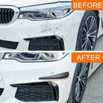 TOMALL 2Pcs Universal Car Corner Protecor Carbon Fiber Strip Stickers for Front Rear Bumper Fender Guard Car Body Anti-Collision Strip Accessories for Cars SUV Truck