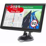 Car GPS Navigation Truck RV, 9 inch Touch Screen Latest 2025 Map, Real Voice Spoken Turn-by-Turn Direction Reminding Navigation System for Cars, Vehicle GPS with Speed and Red Light Warning (Black)