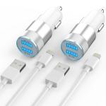 iPhone 14/13 Pro Max Car Charger, 36W 2-Port Fast USB C Car Charger Power Cigarette Lighter Adapter with 3FT Lightning Cable for iPhone 14/13 Plus/12 Pro Max/11/11 Pro Max, iPad Pro/Air/Mini