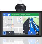 Car GPS Navigation Truck RV, 9 inch Touch Screen Latest 2025 Map, Real Voice Spoken Turn-by-Turn Direction Reminding Navigation System for Cars, Vehicle GPS with Speed and Red Light Warning (Black)