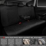 CAR PASS Quilting Leather Seat Covers Full Set,Universal Waterproof Deluxe PU Premium Car Seat Cover with 5mm Composite Sponge Inside,Airbag Compatible,Front and Rear Seat Cover for Sedan SUV Van,Gray