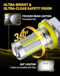 AUXITO Upgraded H11/H8 LED Fog Light Bulbs, 6500K Cool White, 1:1 Mini Size H11/H8/H16 LED Fog Light Bulbs, 360° Full Illumination(Pack of 2)