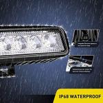 Nilight 2Pcs 18w Spot LED Work Lights LED Pods Fog Lights Off Road Led Lights Driving Lights with16AWG Off Road Wiring Harness Kit-2 Leads