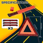 Acymner Reflective Safety Triangle Kit | Emergency Warning Triangles with Storage Case Roadside Reflective Early Warning Sign for Vehicles Breakdown (3)