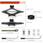 IMAYCC Car Jack 2.5 Ton/5512 lbs Universal Scissor Jack With Rubber Pad, Portable Tire Changing Kit With Lug Wrench, Emergency Kit for Sedan SUV MPV