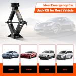 IMAYCC Car Jack 2.5 Ton/5512 lbs Universal Scissor Jack With Rubber Pad, Portable Tire Changing Kit With Lug Wrench, Emergency Kit for Sedan SUV MPV