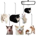 6Pcs Funny Car Air Freshener for Women Girls Men Cute Freshener Ornaments Cat Meme Funny Car Hanging Accessories