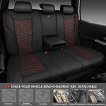 CAR PASS 3D Foam Mesh Leather Car Seat Covers Full Set,Breathable Mesh Faux Leather Seat Covers for Car,Universal Fit for SUV Truck Sedan Automotive, Armrest Airbag Compatible,Black and Red