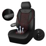 CAR PASS 3D Foam Mesh Leather Car Seat Covers Full Set,Breathable Mesh Faux Leather Seat Covers for Car,Universal Fit for SUV Truck Sedan Automotive, Armrest Airbag Compatible,Black and Red