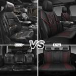 CAR PASS 3D Foam Mesh Leather Car Seat Covers Full Set,Breathable Mesh Faux Leather Seat Covers for Car,Universal Fit for SUV Truck Sedan Automotive, Armrest Airbag Compatible,Black and Red